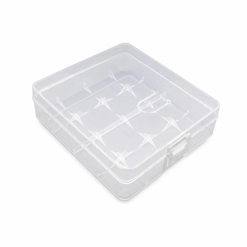 Batteriholder Opbevaringsboks 4× 18650 Transparent Plastik Beskyttelse