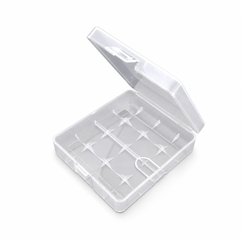 Batteriholder Opbevaringsboks 4× 18650 Transparent Plastik Beskyttelse