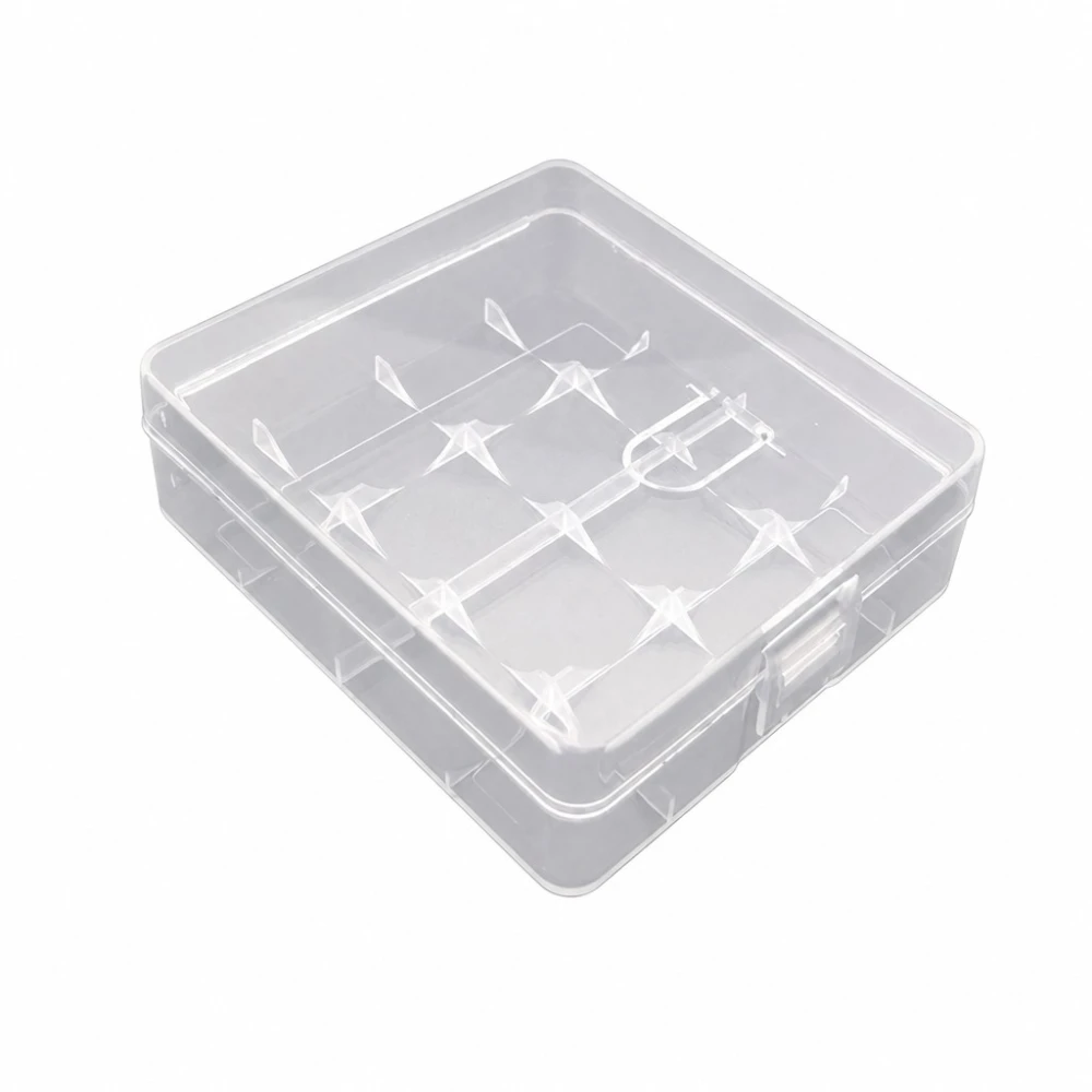Batteriholder Opbevaringsboks 4× 18650 Transparent Plastik Beskyttelse