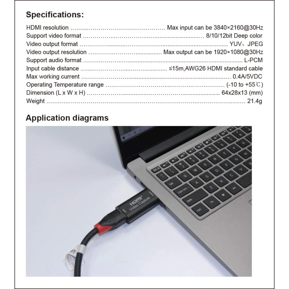 HDMI USB videooptager 1080P til streaming, gaming og videomøder