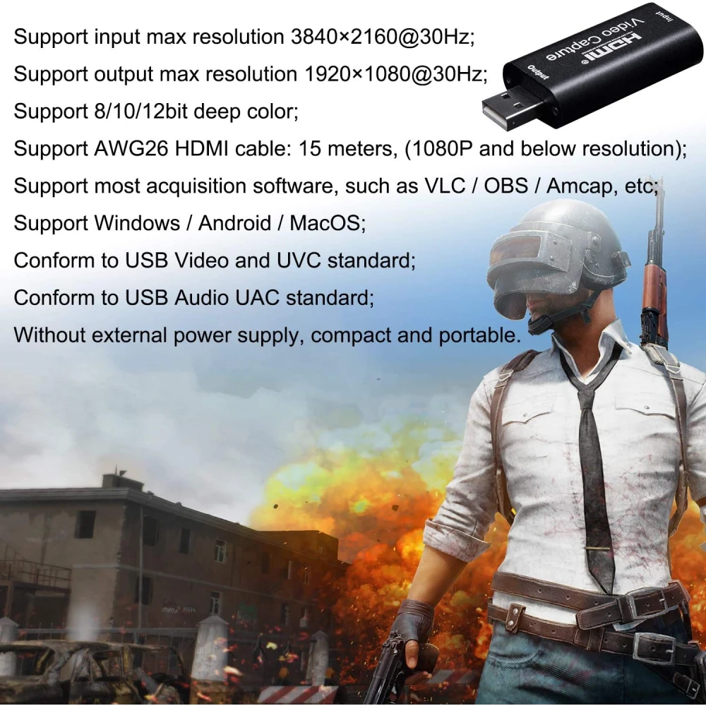 HDMI USB videooptager 1080P til streaming, gaming og videomøder