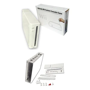 Komplet Nintendo Wii-kabinet hvid med knapper og skruer til reparation