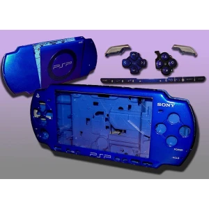 Komplet PSP2000-cover i blå med knapper til reparation og tilpasning