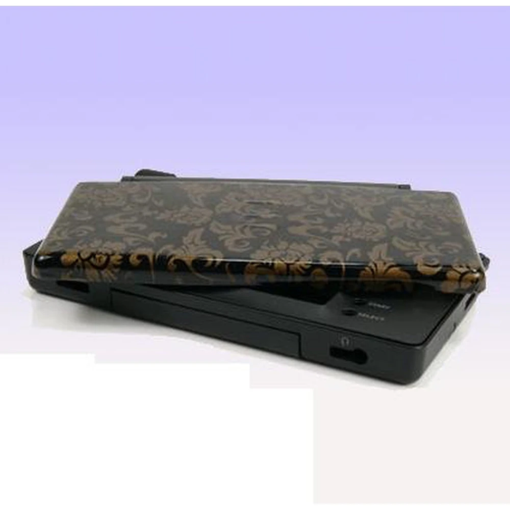 Erstatningsskal til Nintendo DS Lite med gyldne blomster
