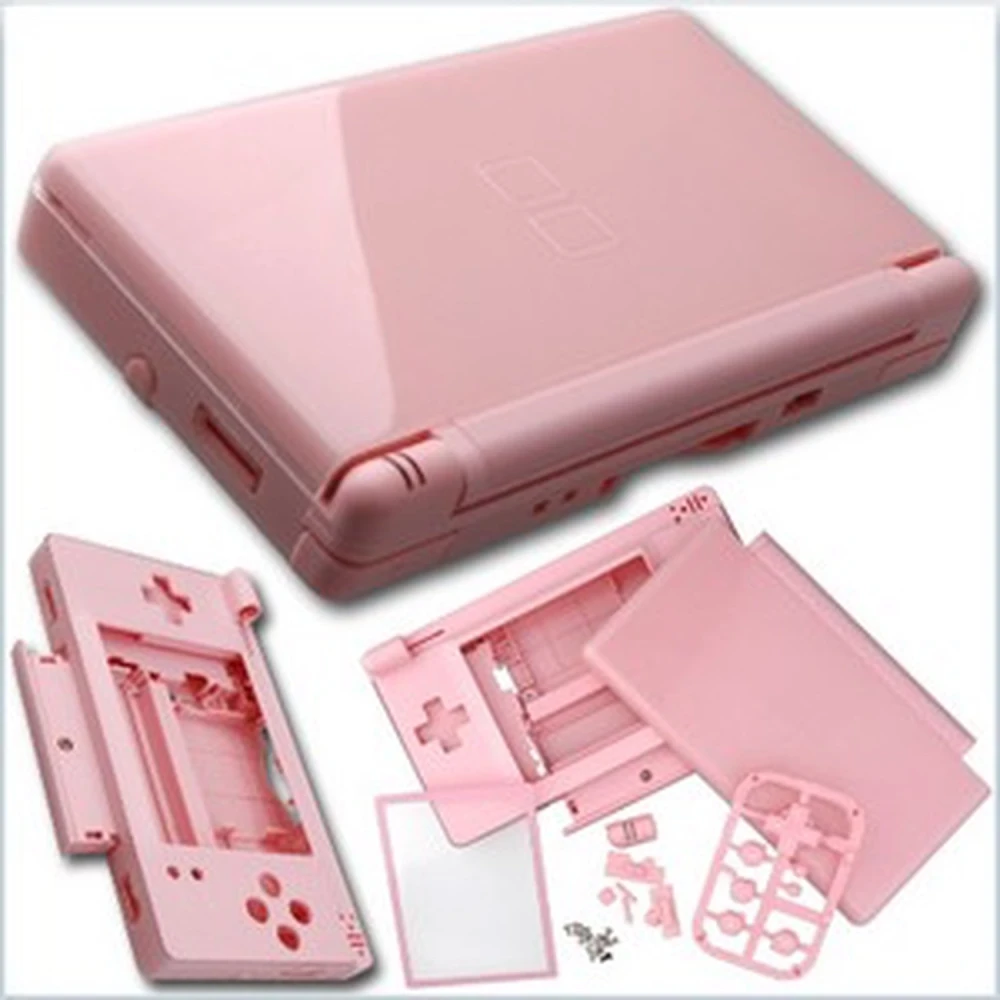 Pink erstatningsskal til Nintendo DS Lite til komplet udskiftning og personlig tilpasning