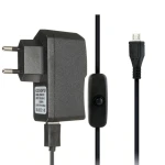 Micro USB-oplader til Raspberry Pi 3 med kabel og kontakt 5V 2.5A