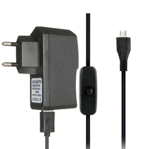 Micro USB-oplader til Raspberry Pi 3 med kabel og kontakt 5V 2.5A
