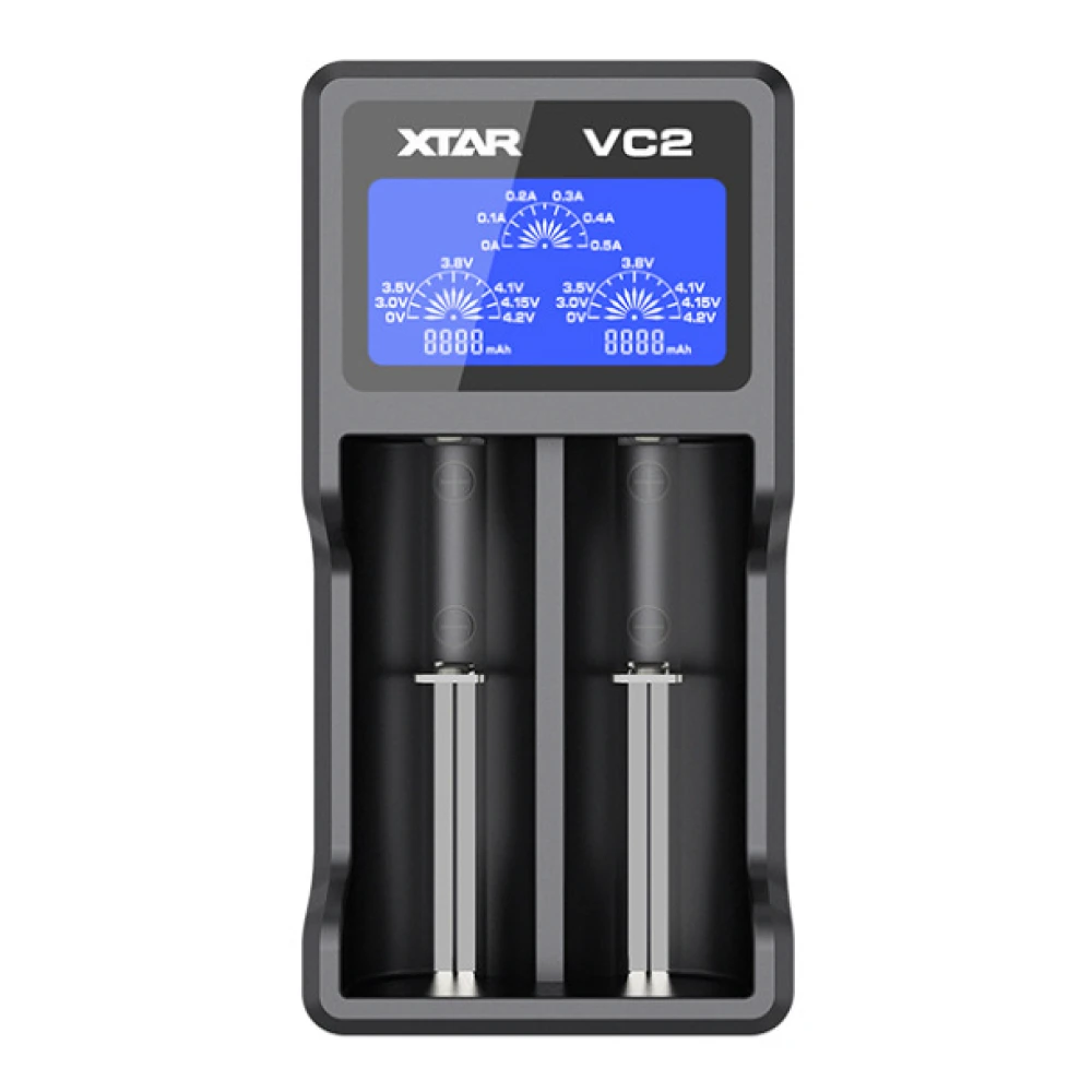 XTAR VC2 universal oplader til Li-Ion batteri med LCD