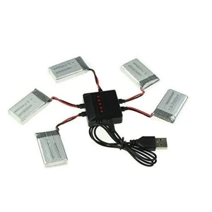 USB-oplader til 5 batterier samtidig til Syma X5C quadcopter og kompatible modeller