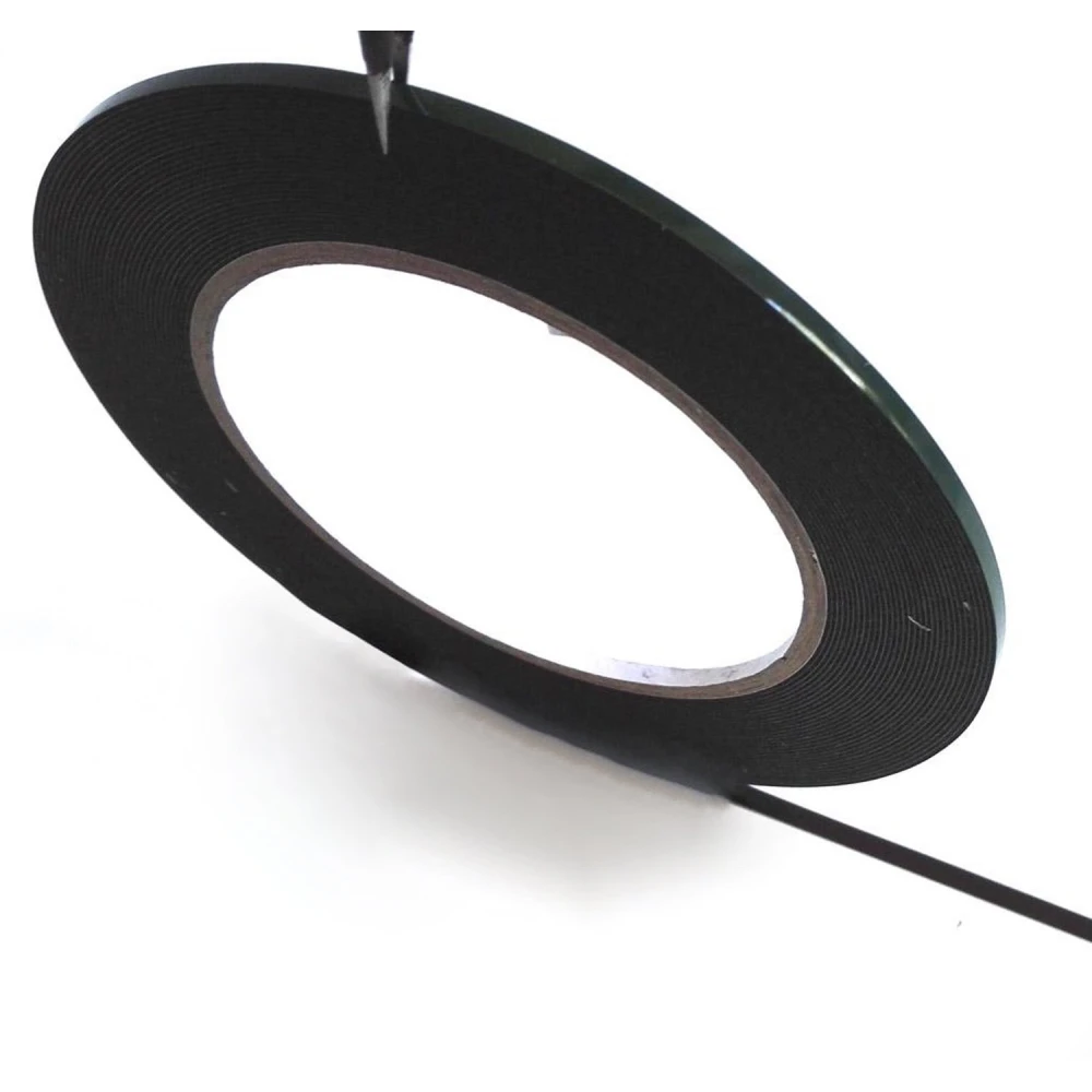 Sort dobbeltsidet skumtape 3mm 20 meter til mobilreparation
