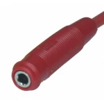 Rød 4mm hun-bananstik BS4506 fra Satkit til elektriske forbindelser