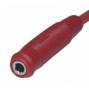 Rød 4mm hun-bananstik BS4506 fra Satkit til elektriske forbindelser