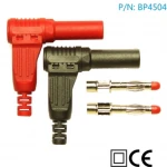 4mm bananstik hanstik 90 grader BP4504 (1 rød og 1 sort) Amass
