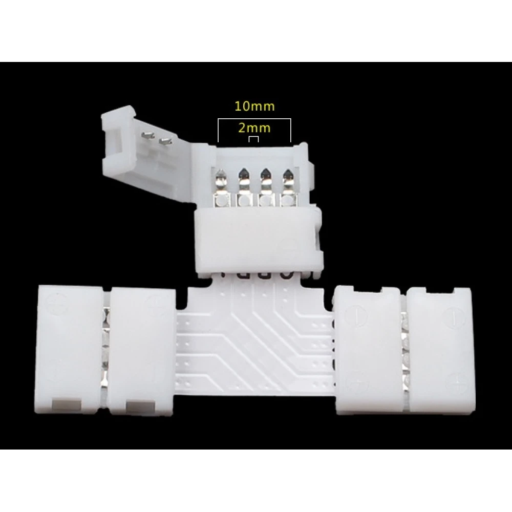 LED T-stik 4 pin 10mm 5050 RGB til LED-strips YourLed