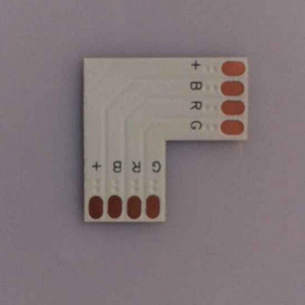 L-formet 5050 10mm 2-pin LED-strip connector RGB