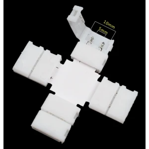 LED clip connectors X-form 10mm 2-pin 5050 RGB til LED strips