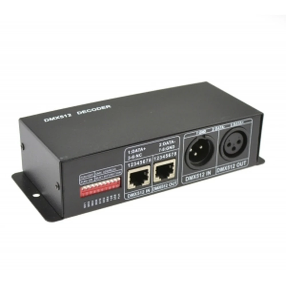 DMX512-controller til RGB LED-strips 12/24VDC med 3 kanaler