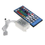RGBW LED strip controller 12V-24V med dimmer og IR-fjernbetjening