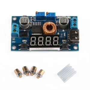 Justerbar DC-DC konverter 5A 1.25V-32V med voltmeter og amperemeter satkit