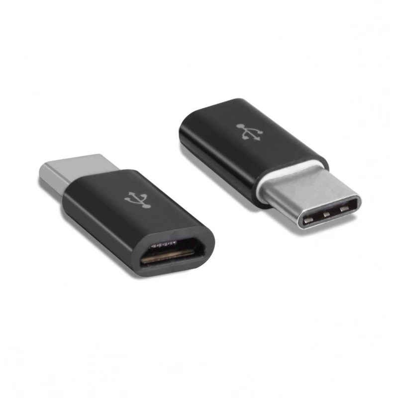 Micro USB 2.0 hun til USB-C han USB 3.1 Type C sort