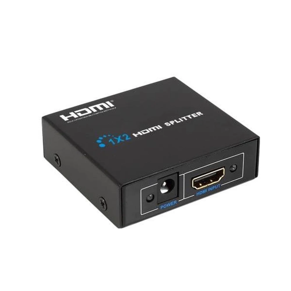 HDMI splitter 1x2 Full HD med 1 indgang og 2 udgange kompatibel med 1080p HDTV og 3D