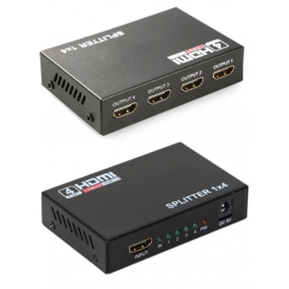 HDMI splitter 1x4 Full HD 1 indgang 4 udgange 1080p HDTV og 3D