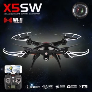 Syma X5SW drone med HD-kamera og wifi - sort quadcopter 4CH 6Axis Gyro