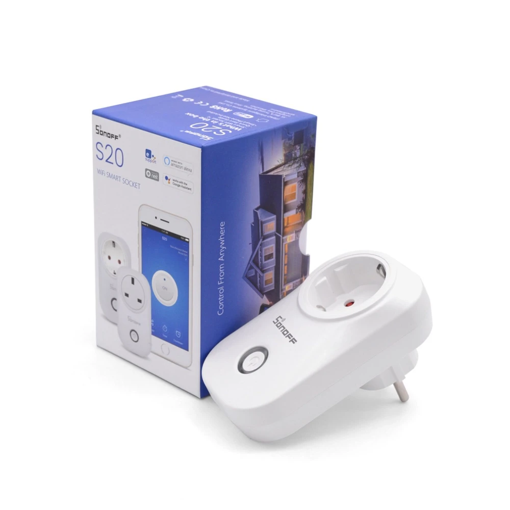 Sonoff S20 smart stikdåse - WiFi smart plug EU til mobilstyring