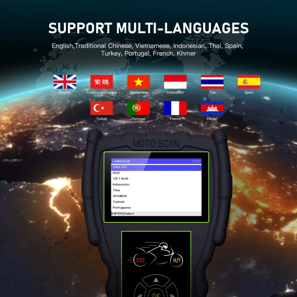OBD motorcykel diagnose scanner JDiag M100 Pro til KTM, Honda, Yamaha, Kawasaki og BMW