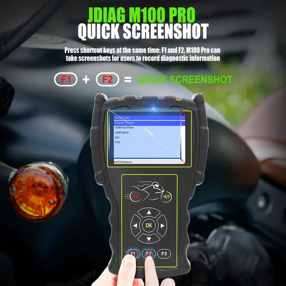 OBD motorcykel diagnose scanner JDiag M100 Pro til KTM, Honda, Yamaha, Kawasaki og BMW