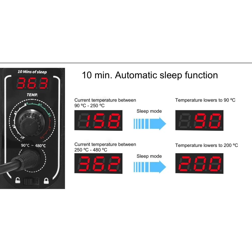 Mlink S1 digital loddekolbe 60W med LED-display og temperatur-lås