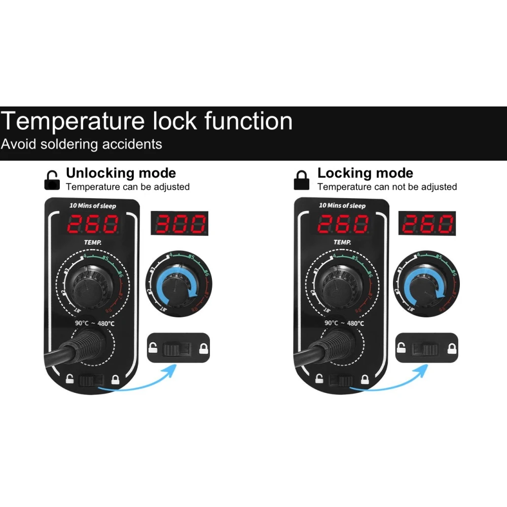 Mlink S1 digital loddekolbe 60W med LED-display og temperatur-lås
