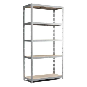 Metallreol 180x90x40 cm robust og alsidig med 5 hylder