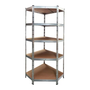 Hjørnereol i metal 180x70x40 cm med 5 justerbare hylder