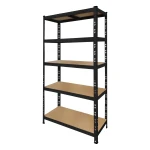 Sort metalreol 180x90x40 cm med 5 hylder og nem montering