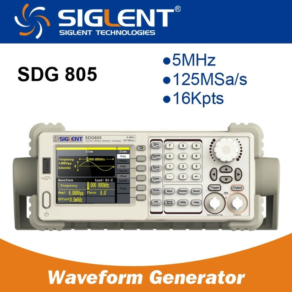 Siglent SDG805 5MHz arbitrær funktionsgenerator med EasyPulse