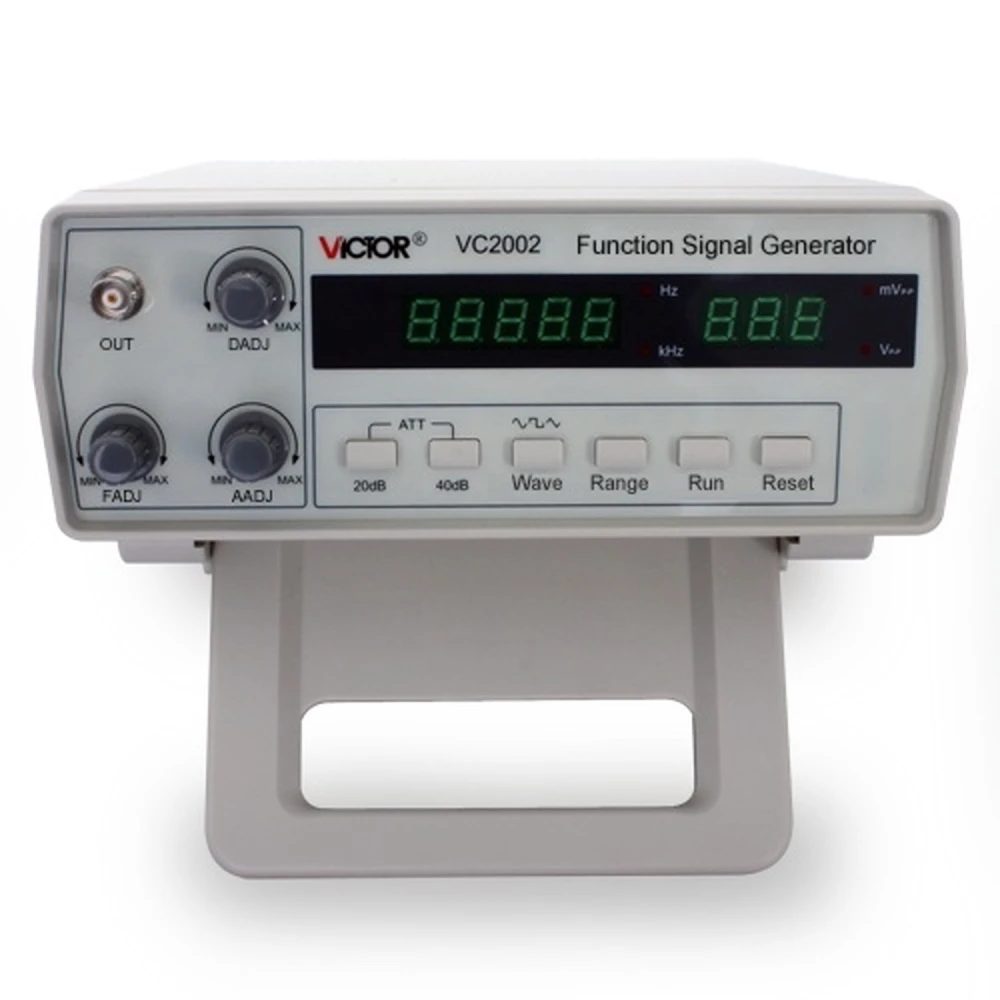 Victor VC2002 funktionsgenerator med 8-cifret display og høj sikkerhed