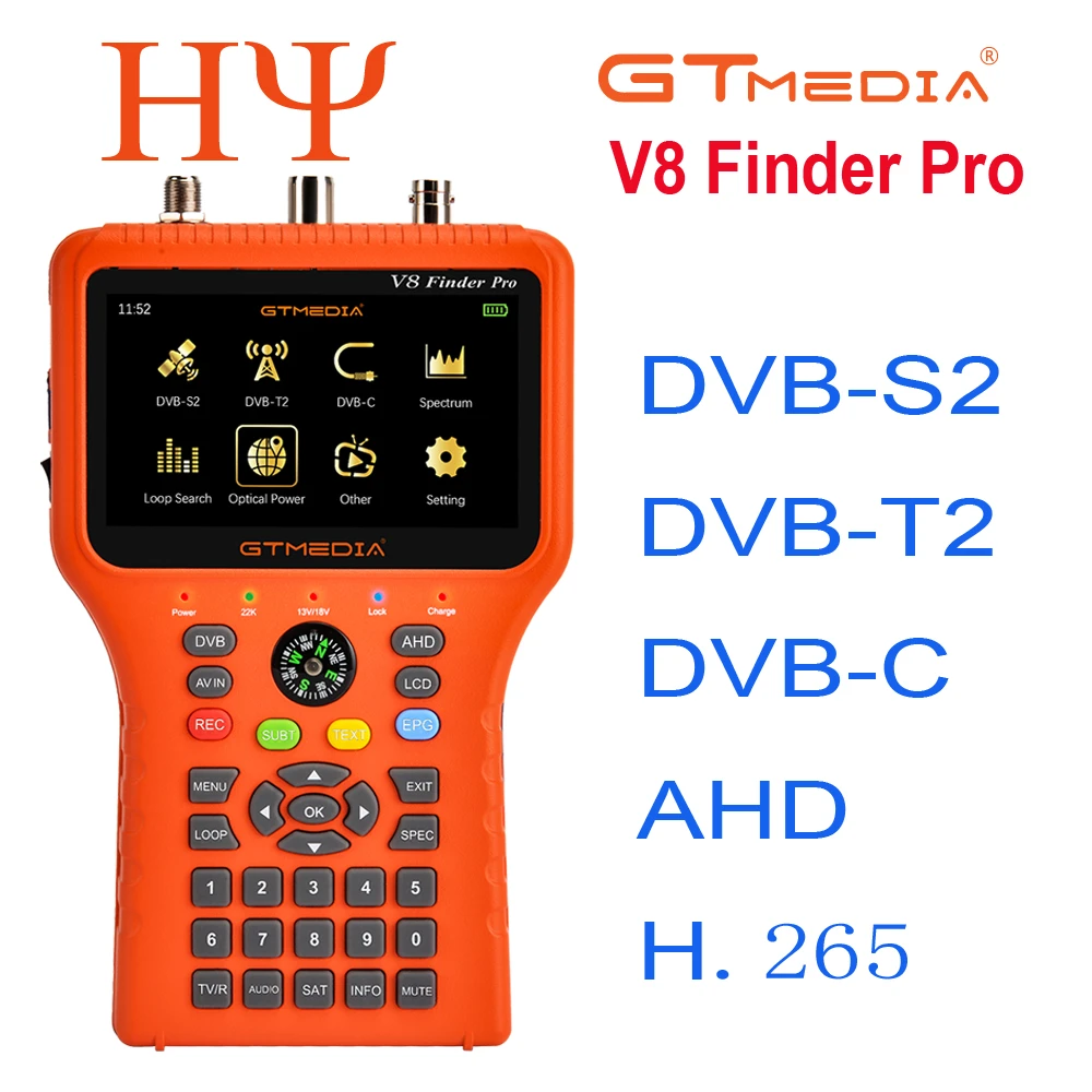 GTmedia V8 Finder Pro: satellitmåler og søger DVB-S2 DVB-T2 DVB-C