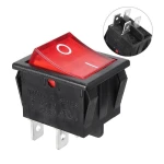 KCD4-202N vippekontakt med neon, 4 poler og 2 kredse til chassis