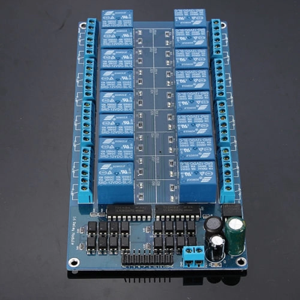 16-kanals 12V relæmodul til Arduino - kompatibel satkit