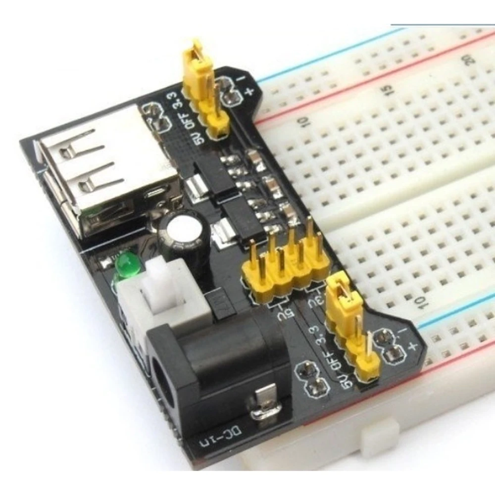 Strømforsyningskit 5V 3.3V til breadboard Arduino kompatibelt med MB102