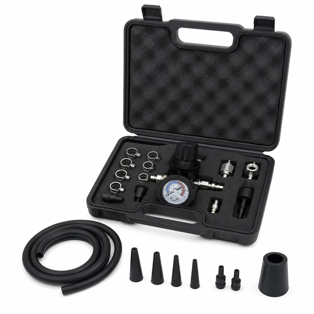 Turbokompresor Lækagetester Kit 9 Dele med Manometer Turbo Tryktest