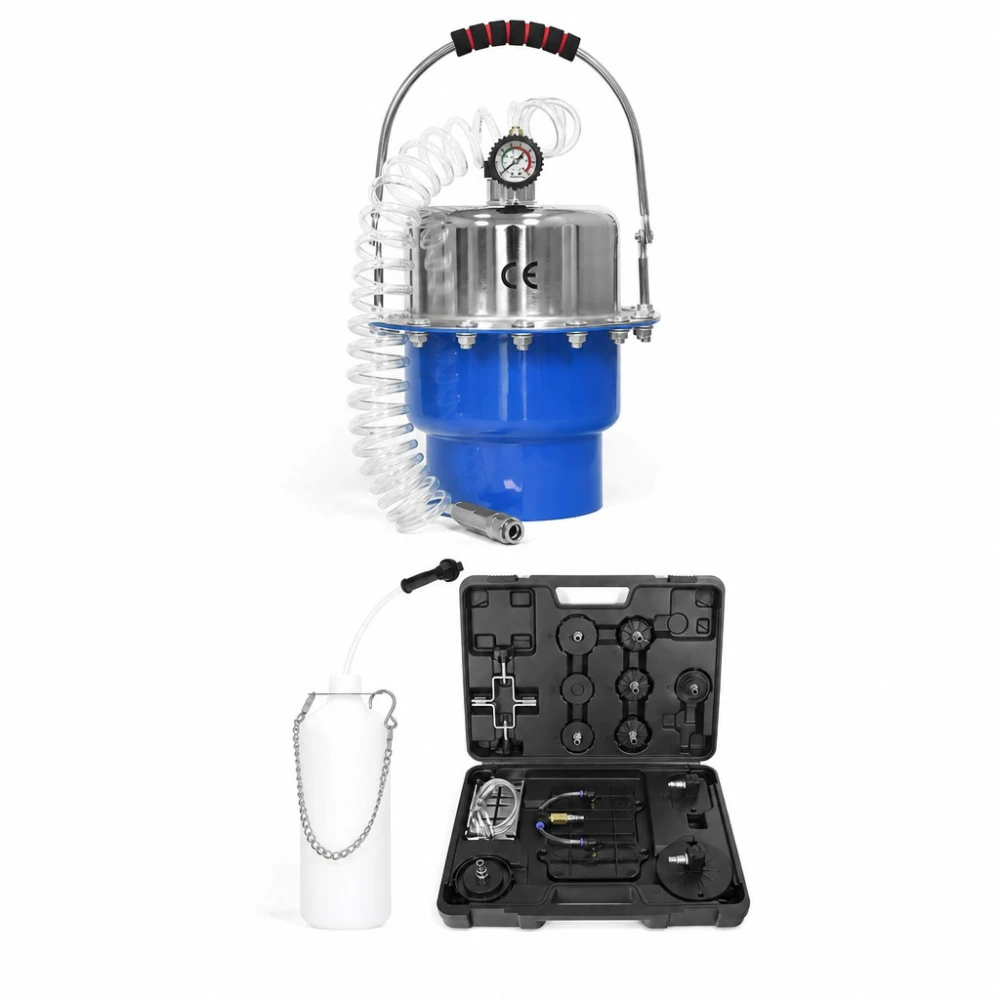 Pneumatisk Bremse- og Koblingsudlufter Kit 5L med Manometer og Adaptere