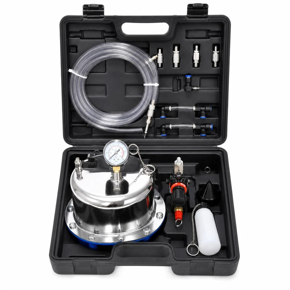 Pneumatisk Bremse- og Koblingsudlufter Kit 5L med Manometer og Adaptere