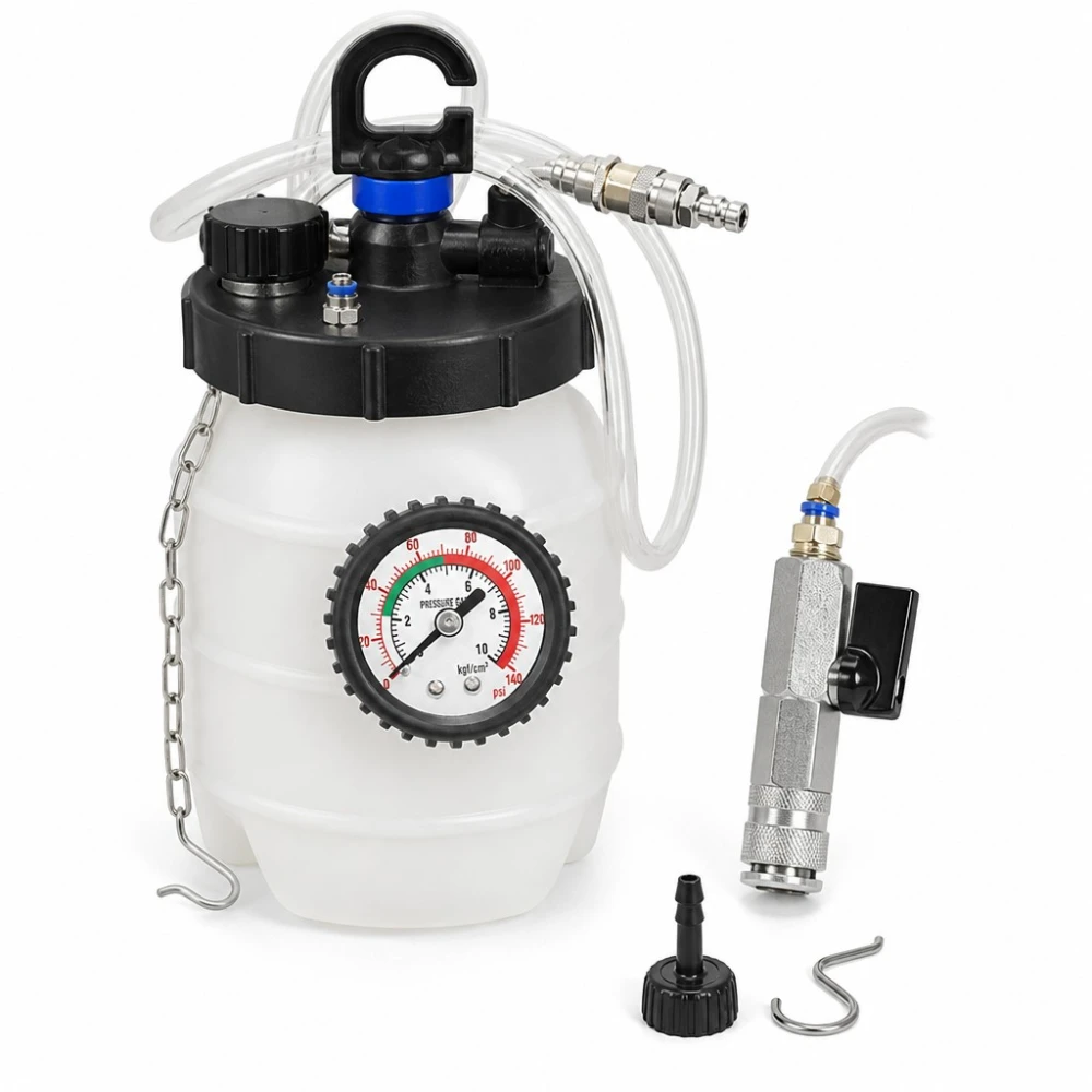 Pneumatisk Bremse- og Koblingsudlufter Kit 5L med Manometer og Adaptere