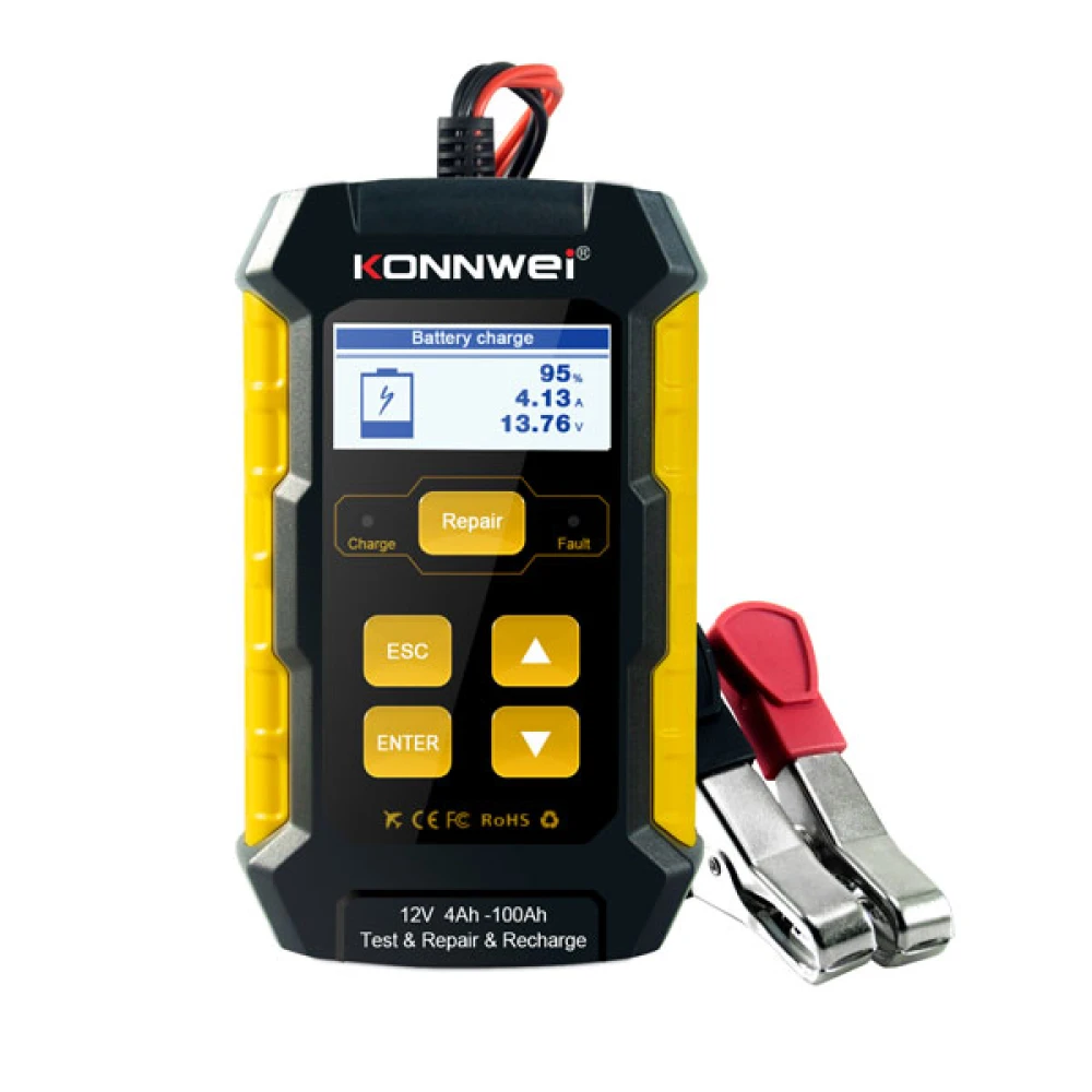 Konnwei KW510 batteritest 12V med 3-i-1 diagnoseværktøj