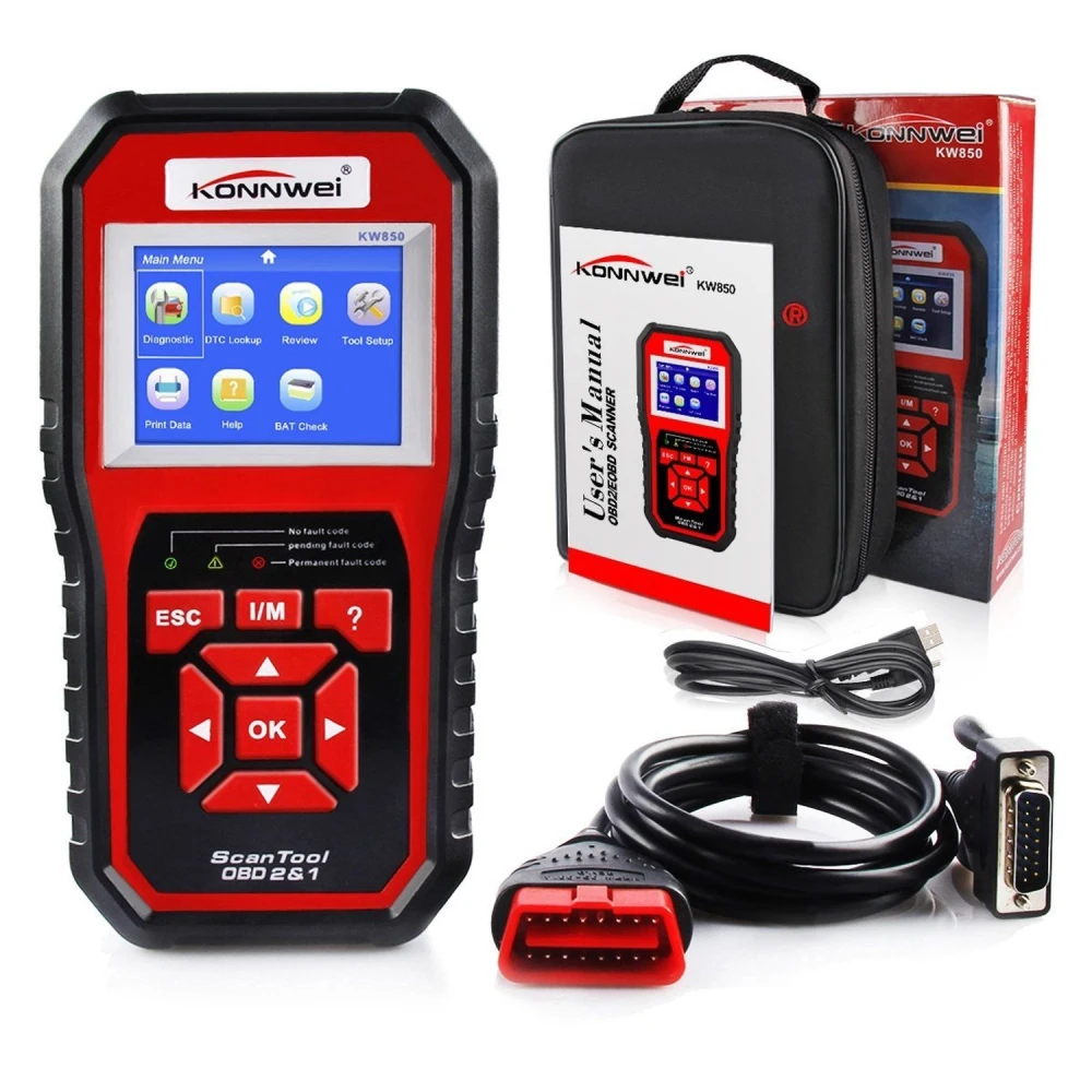 KW850 OBD2-scanner: fejlkodelæser og diagnoseværktøj Konnwei