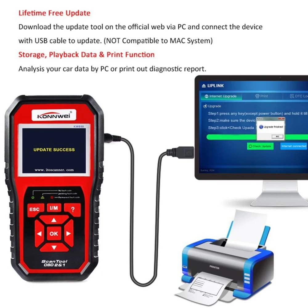Uso práctico del KW850 OBD2 Scanner en taller mecánico