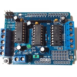 L293d Arduino Shield driver til styring og udvidelse af DC- og steppermotorer