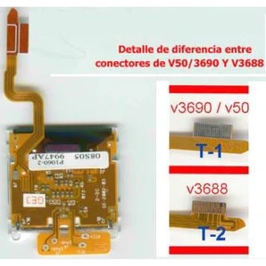 LCD Motorola V3688 med flexkabel til reparation og udskiftning